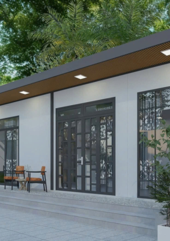 Mẫu TC01 – Nhà panel 4.0x10.0m | 1 phòng ngủ, nhà mái dốc nhỏ gọn