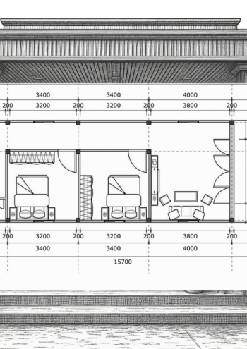 Mẫu TC31 – Nhà panel 4.9mx15.7m | 2 phòng ngủ, phong cách truyền thống